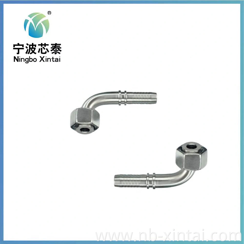 Hydraulic Stainless Steel Bsp 90º Swept Female Flat-Faced Hose Insert Fitting